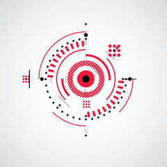 Obraz premium Bauhaus art, decorative modular vector red wallpaper made using