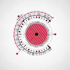 Naklejka premium Vector engineering technological red background, futuristic tech