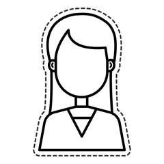 young woman female avatar vector illustration design
