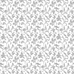 Elegant seamless pattern with floral tracery on a white background