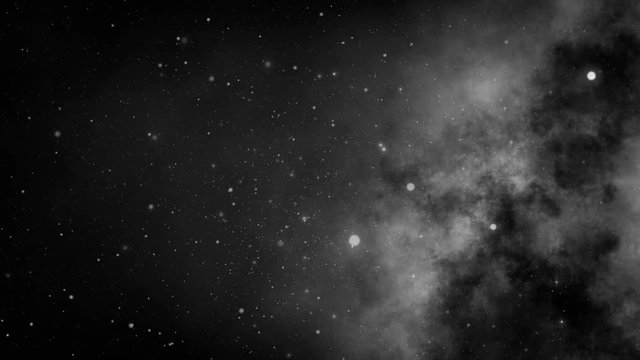 Slow Motion Serene Deep Space Galaxy and Stars Background Black and White 4K