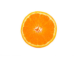 navel orange on white background