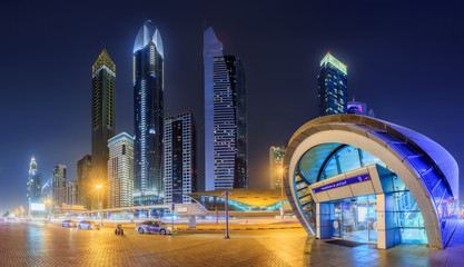Naklejka premium Business bay of Dubai, UAE