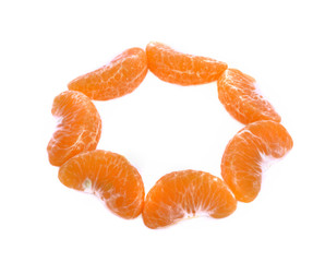 Mandarin, tangerine citrus fruit isolated on white background.