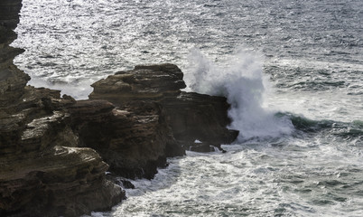 blue wild ocean at protugal coast