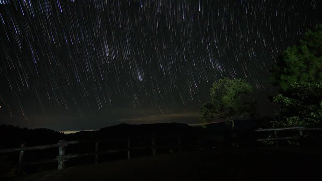 Star trail in the morning