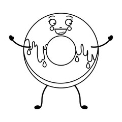 Donut decorated icon. Dessert sweet pastry and bakery theme. Isolated design. Vector illustration