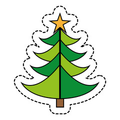 merry christmas tree celebration vector illustration design