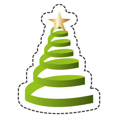 merry christmas tree celebration vector illustration design