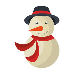 snowman character christmas celebration vector illustration design