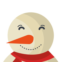 snowman character christmas celebration vector illustration design