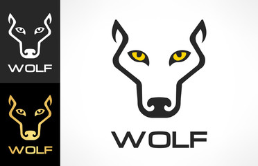 Naklejka premium Wolf Head silhouette. Wolf logo vector. 