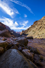 River rocks and colorado river vertical