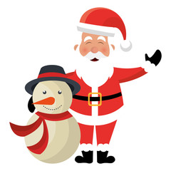 santa claus character kawaii style vector illustration design