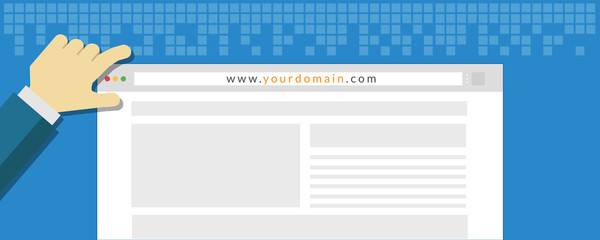 Get best domain website to grow your business, vector illustration - obrazy, fototapety, plakaty