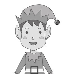 happy merry christmas elf character vector illustration design