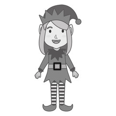 happy merry christmas elf character vector illustration design