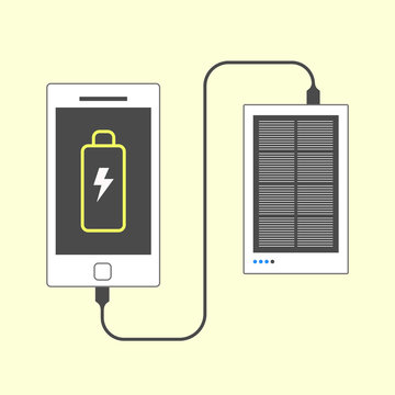 Smartphone charger by solar cell powerbank energy without cabel and indicator power
