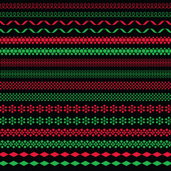 red green border patterns