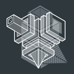 Engineering three-dimensional construction, abstract vector trig