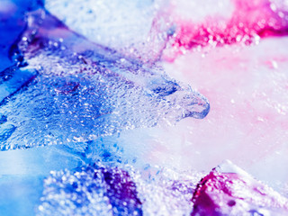 Ice texture background with ink