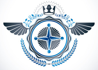 Heraldic emblem isolated vector illustration.