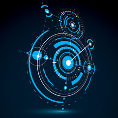 Obraz premium Technical plan, blue abstract engineering draft for use in graph