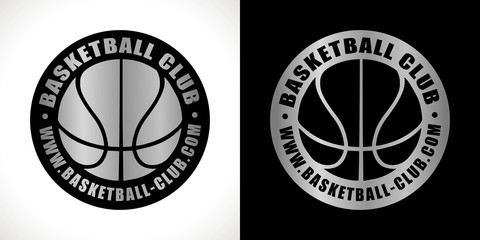 Fototapeta premium logo club basket sport argent
