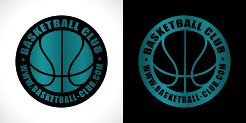 logo club basket sport bleu métalique