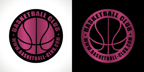 Naklejka premium logo club basket sport rose métalique