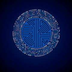 Futuristic cybernetic scheme, vector motherboard blue illustrati