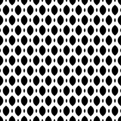 Vector seamless pattern, simple monochrome black & white geometric texture, illustration on mesh, lattice, tissue structure. Endless abstract background. Design element for prints, textile, digital