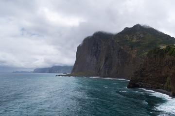 Fototapeta na wymiar Wonderful Coastline by the Atlantic Ocean, View point Guindaste Faial, Madeira Island, Portugal, Europe 