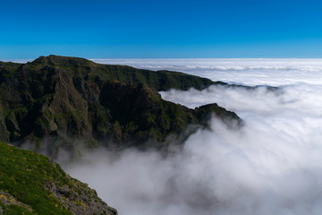 Hiking Pico do Arierio, Pico Ruivo, Madeira, Portugal