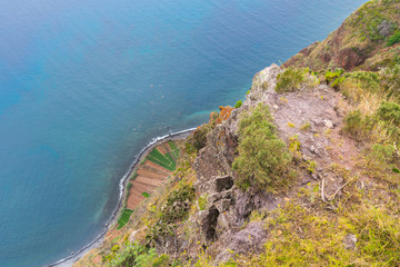 Amazing view on the northern coast by the Atlantic, Boaventura, Ponta Delgada, Madeira Island, Portugal, Europe