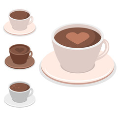 Isometric interior of coffee shop. flat 3D isometric design interior cafe or restaurant. People sit at tables and eat.