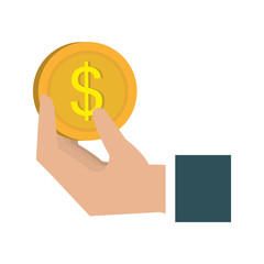 dollar money gold icon vector illustration design