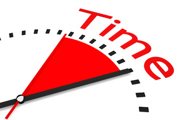 clock red seconds hand area time 3d Illustration