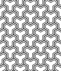 Vector seamless pattern. Modern stylish texture. Repeating geometric pattern with hexagonal tiles.