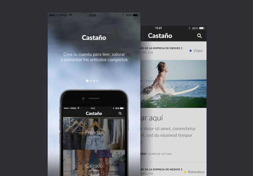 Kit de inferfaz de usuario con tonos de color casta&ntilde;o