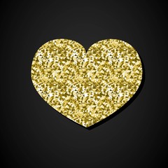 Glitter Golden Heart