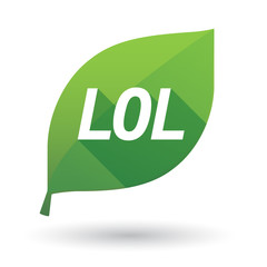 Isolated leaf icon with    the text LOL