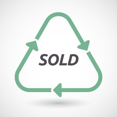 Isolated recycle sign with    the text SOLD