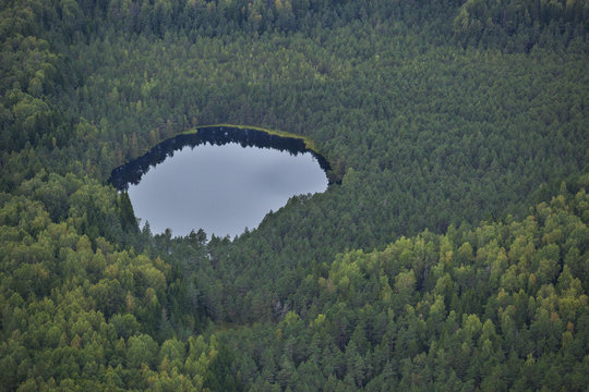 Aereal view to the Punam&auml;e lake, Paunk&uuml;la Nature Park, Estonia