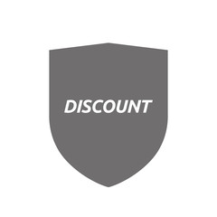 Isolated shield with    the text DISCOUNT