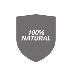 Isolated shield with    the text 100% NATURAL