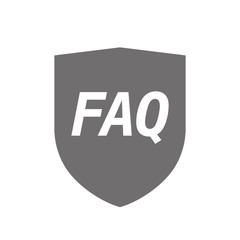Isolated shield with    the text FAQ