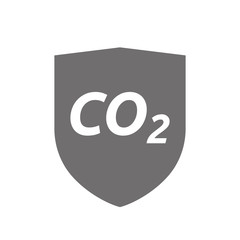 Isolated shield with    the text CO2