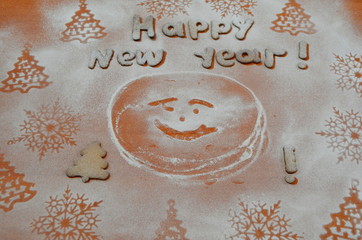 Новый год, печенье под сахарной пудрой . Год петуха 