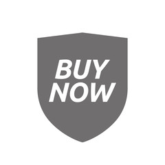 Isolated shield with    the text BUY NOW